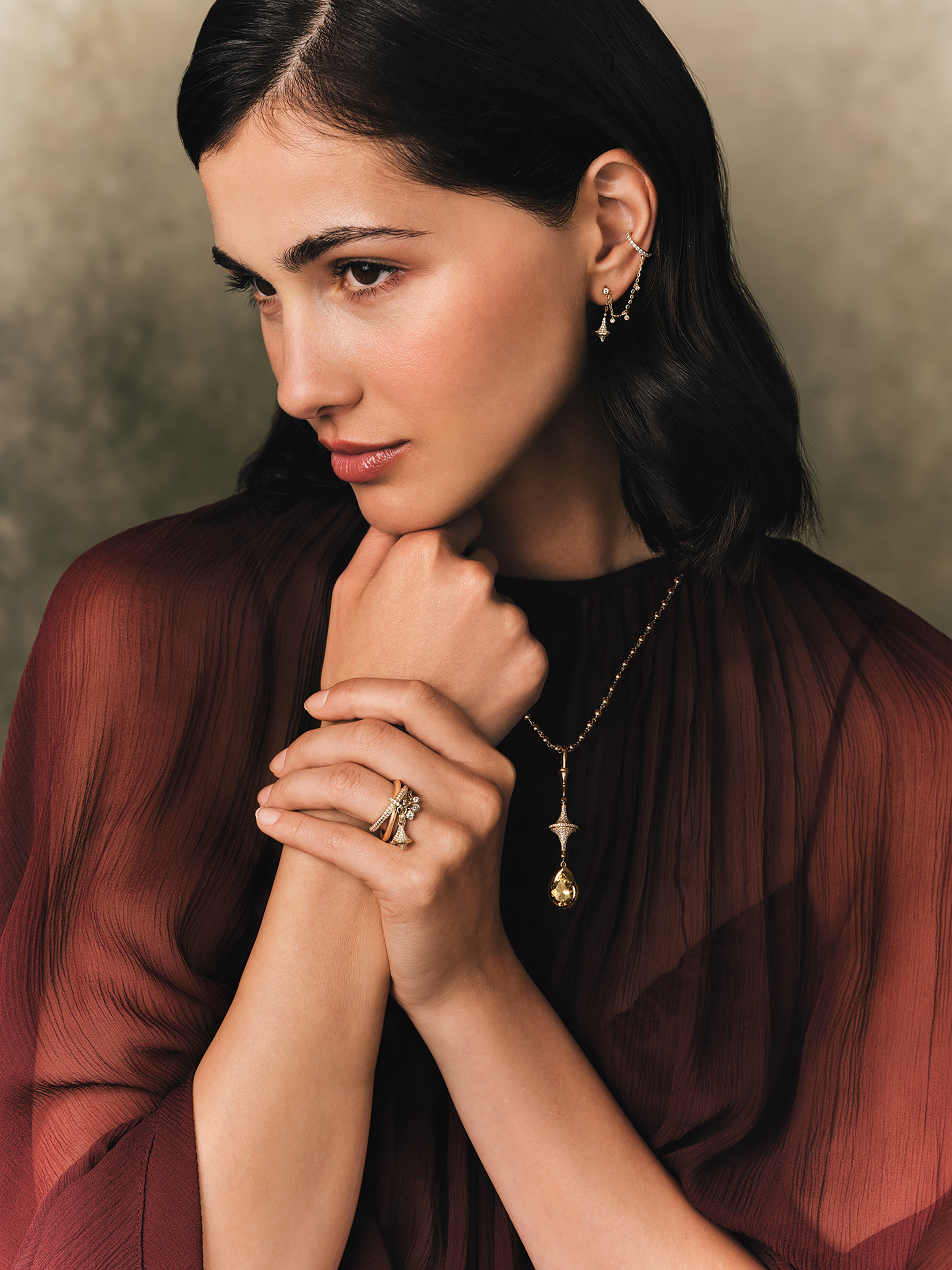 Toupie Yellow Sapphire Drop Necklace
