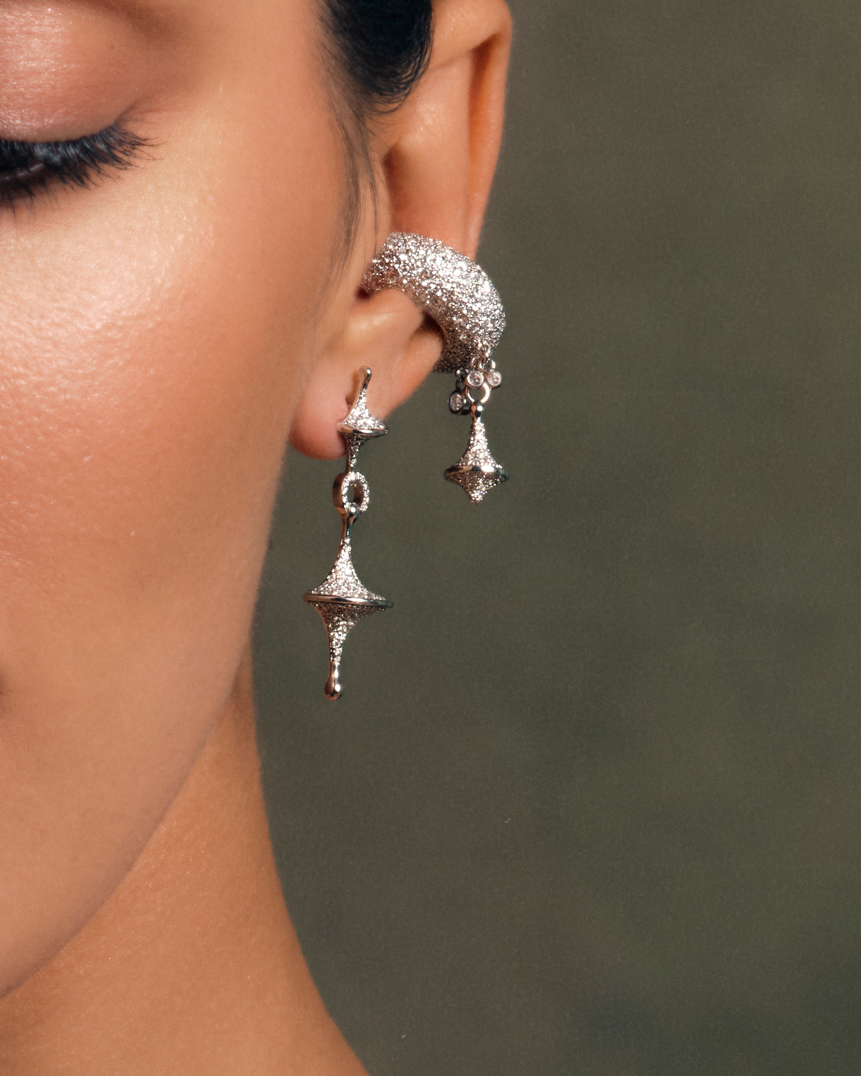 Toupie Diamond Drop Earrings