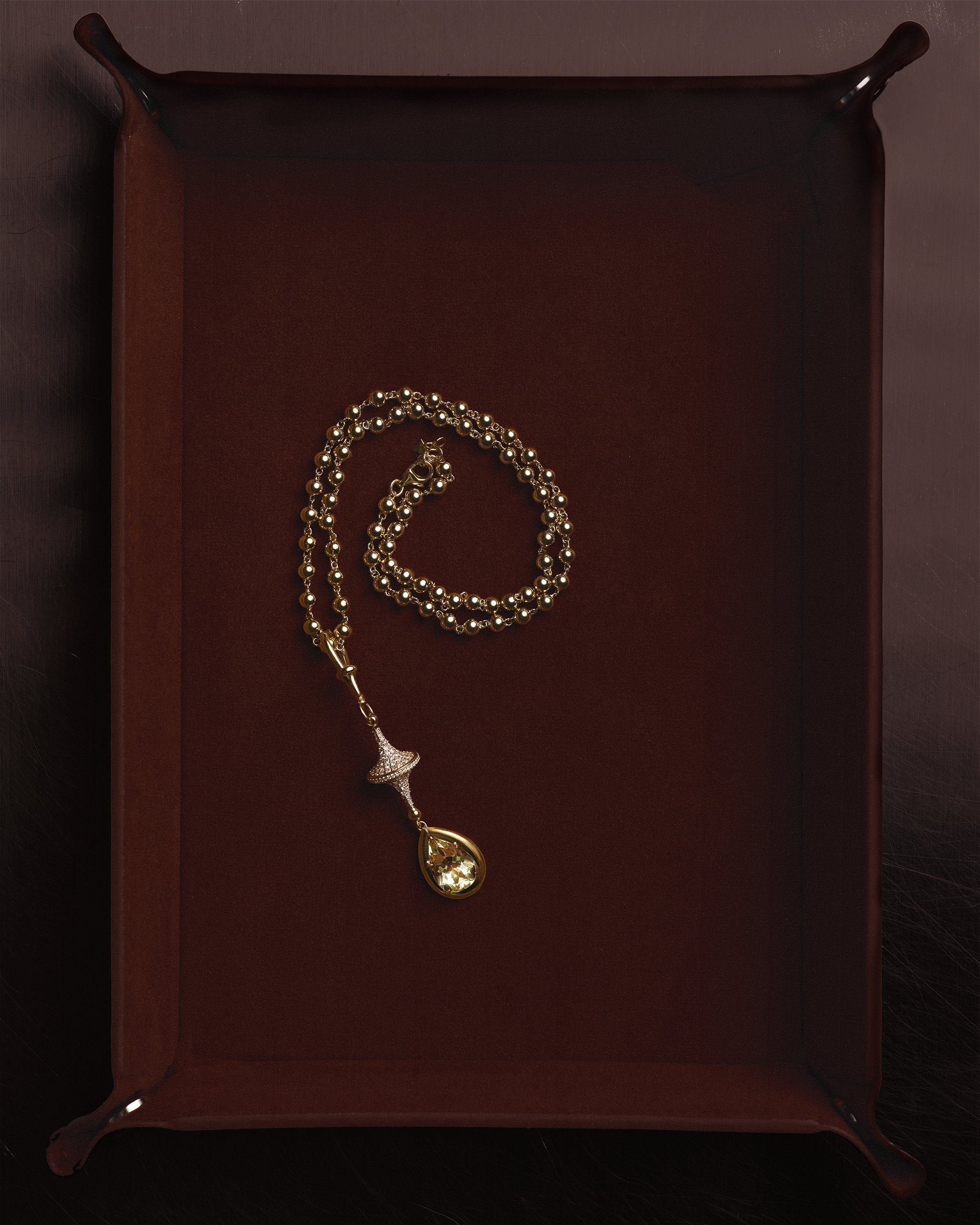 Toupie Yellow Sapphire Drop Necklace