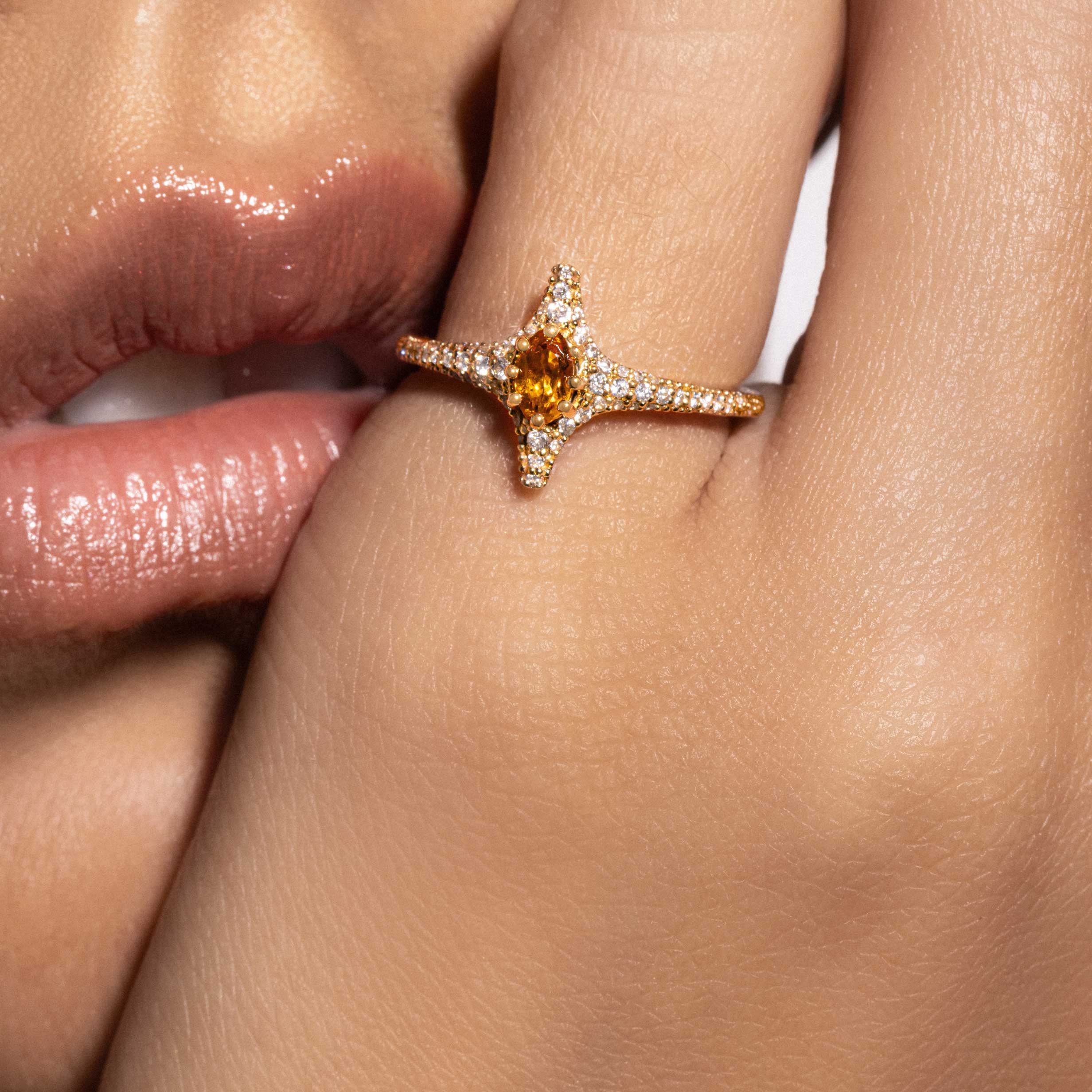 Selene Citrine Ring