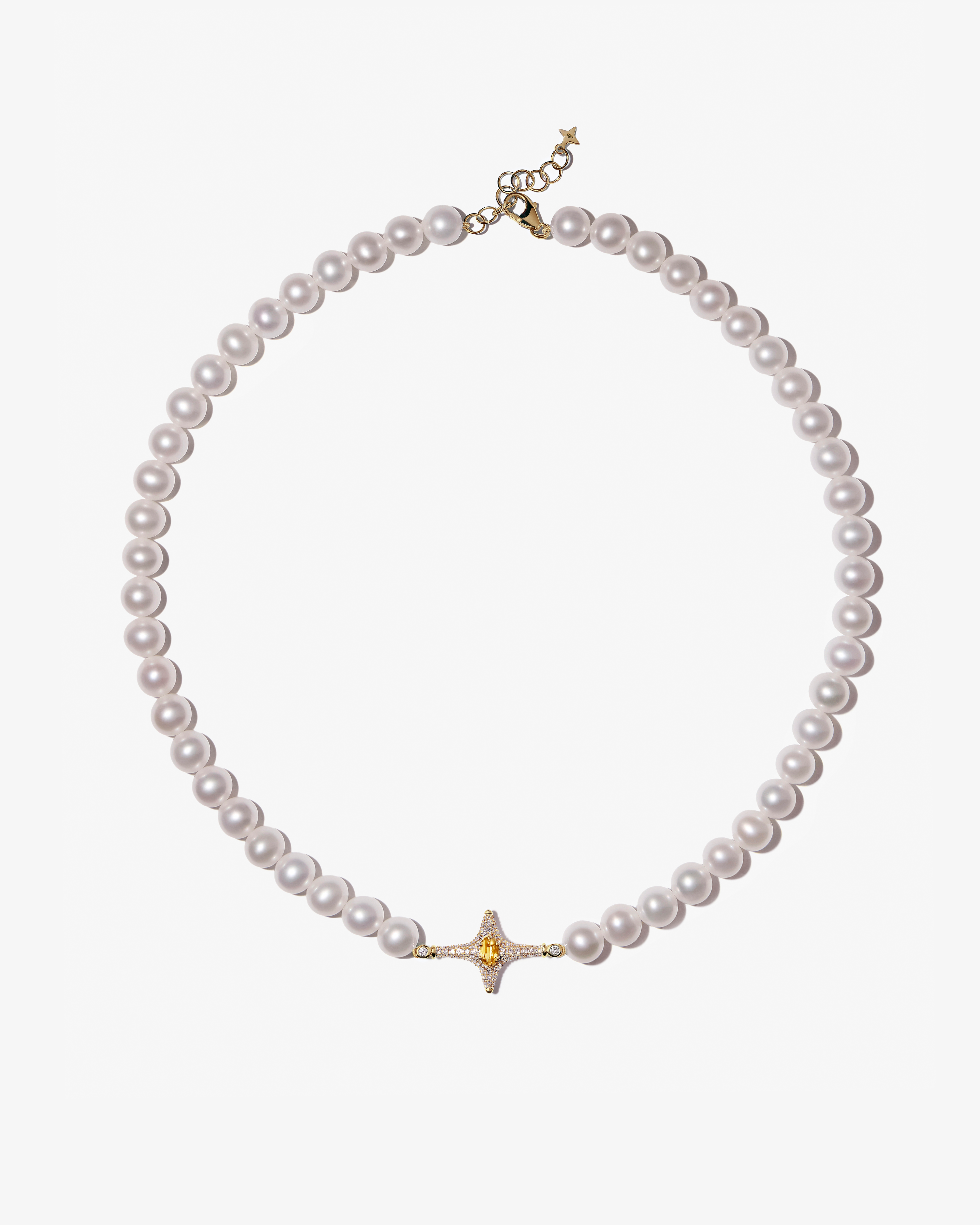 Selene Yellow Citrine Pearl Necklace