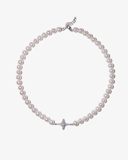 Selene White Sapphire Pearl Necklace