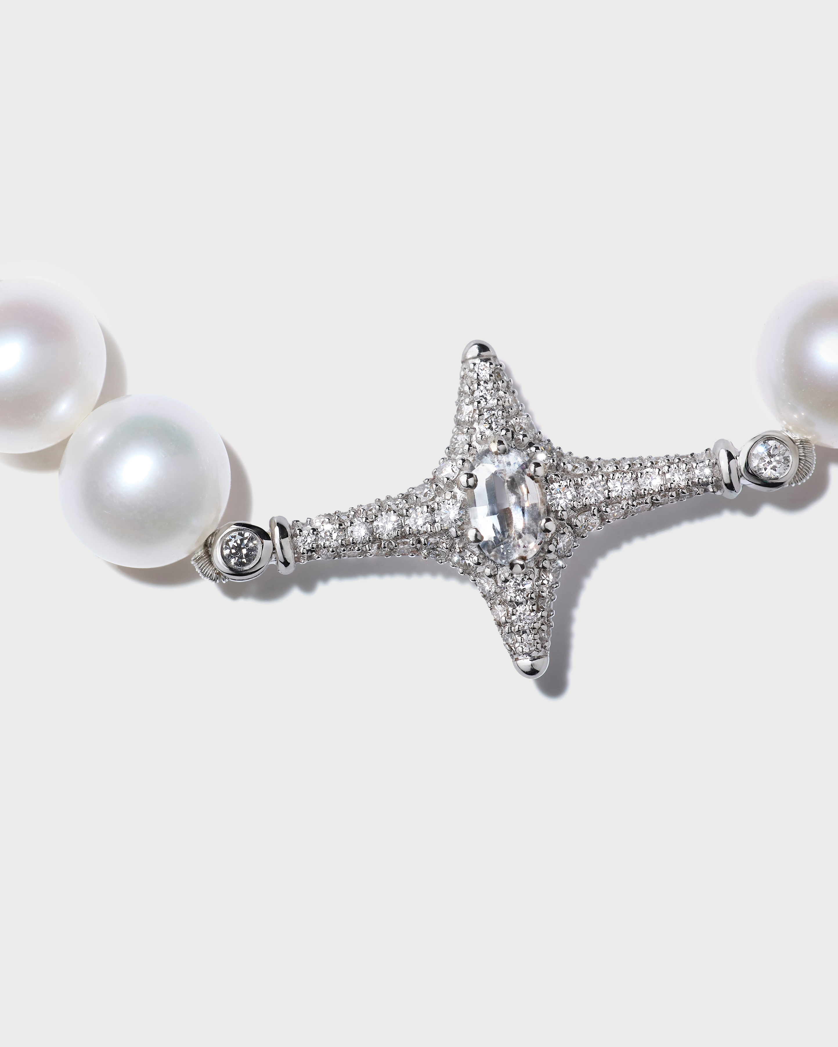 Selene White Sapphire Pearl Necklace