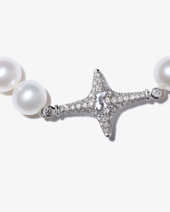 Selene White Sapphire Pearl Necklace
