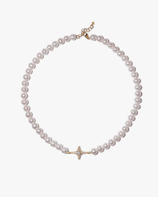 Selene White Sapphire Pearl Necklace