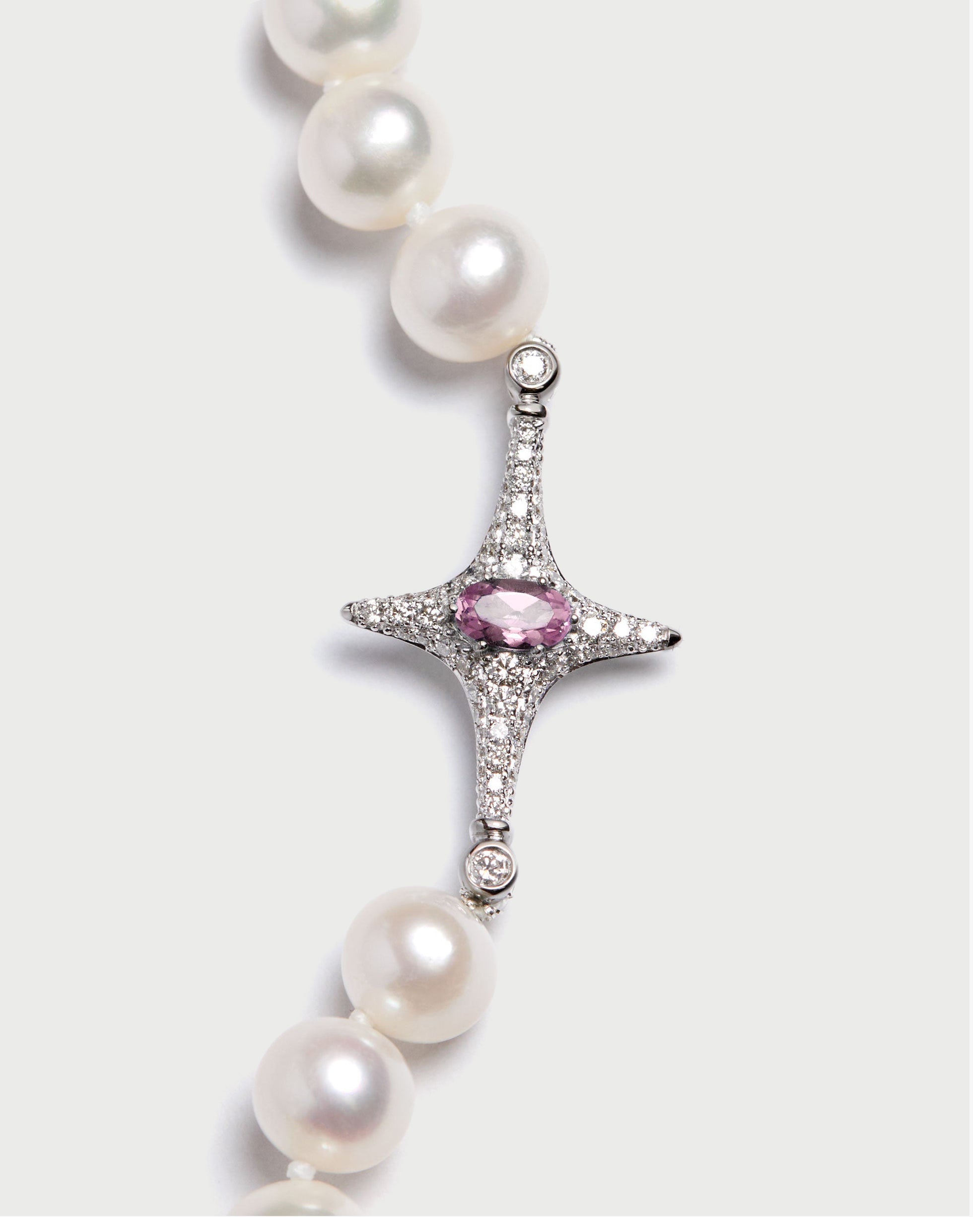 Selene Pink Sapphire Pearl Necklace