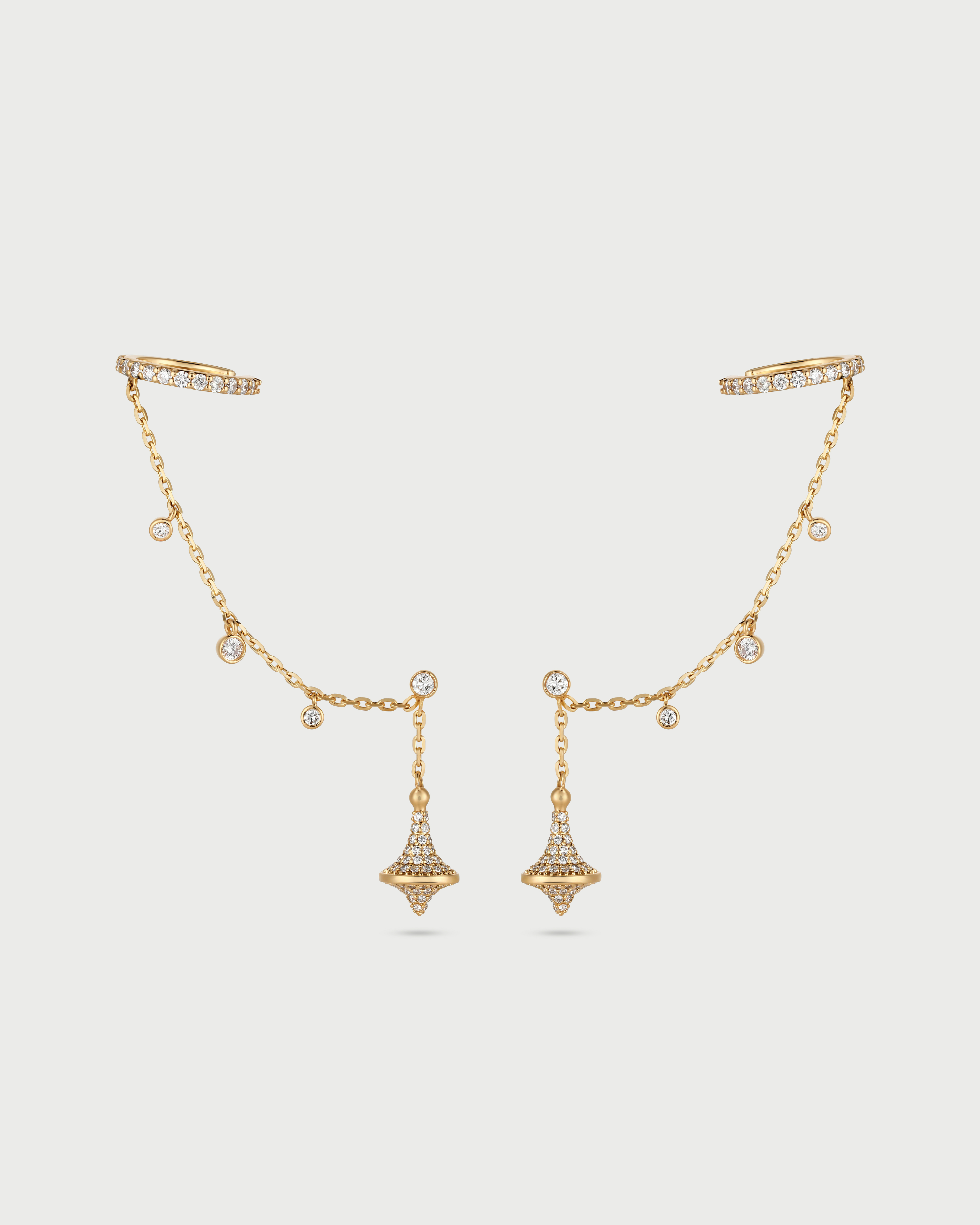 Toupie Cuff Chain Earrings