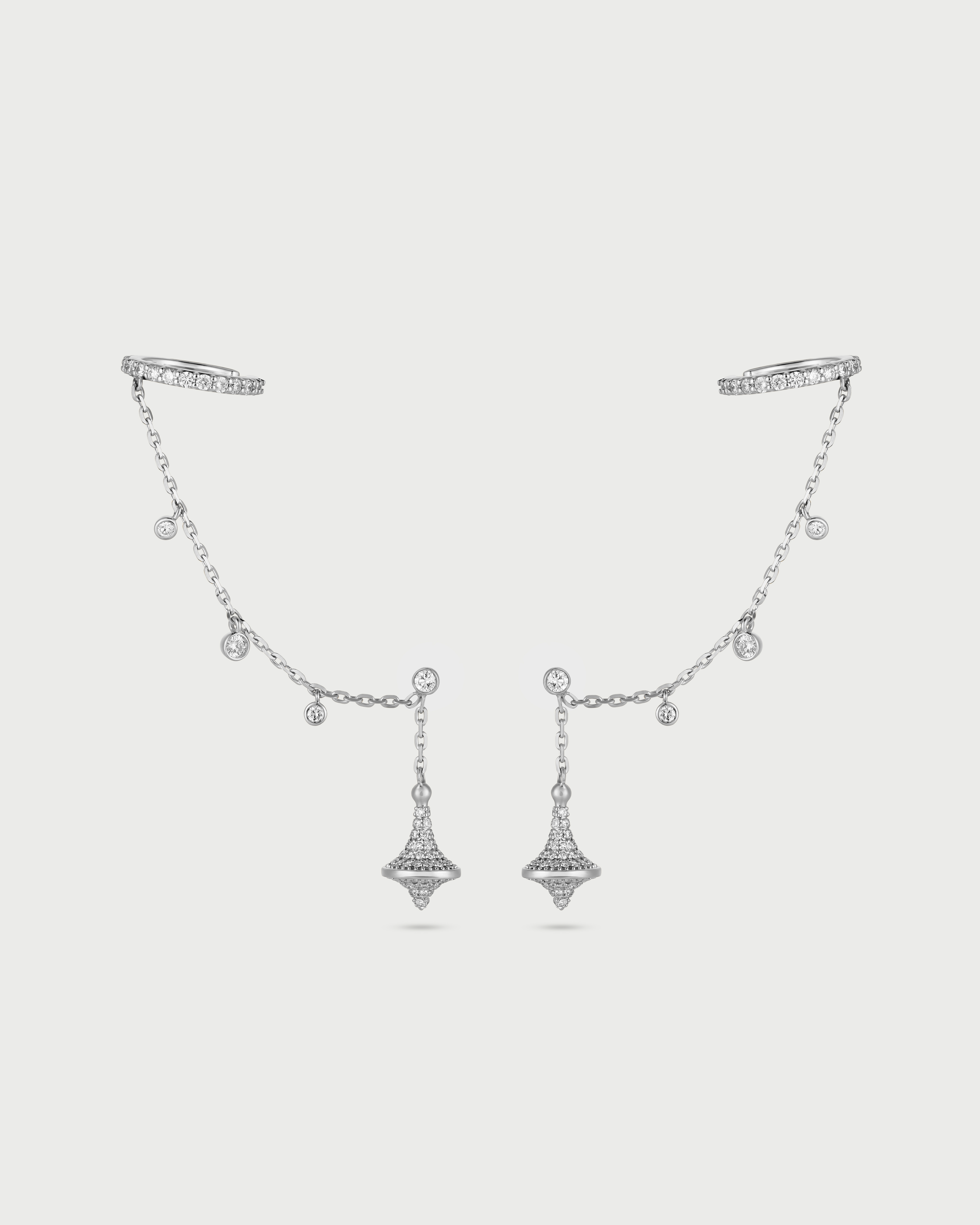 Toupie Cuff Chain Earrings