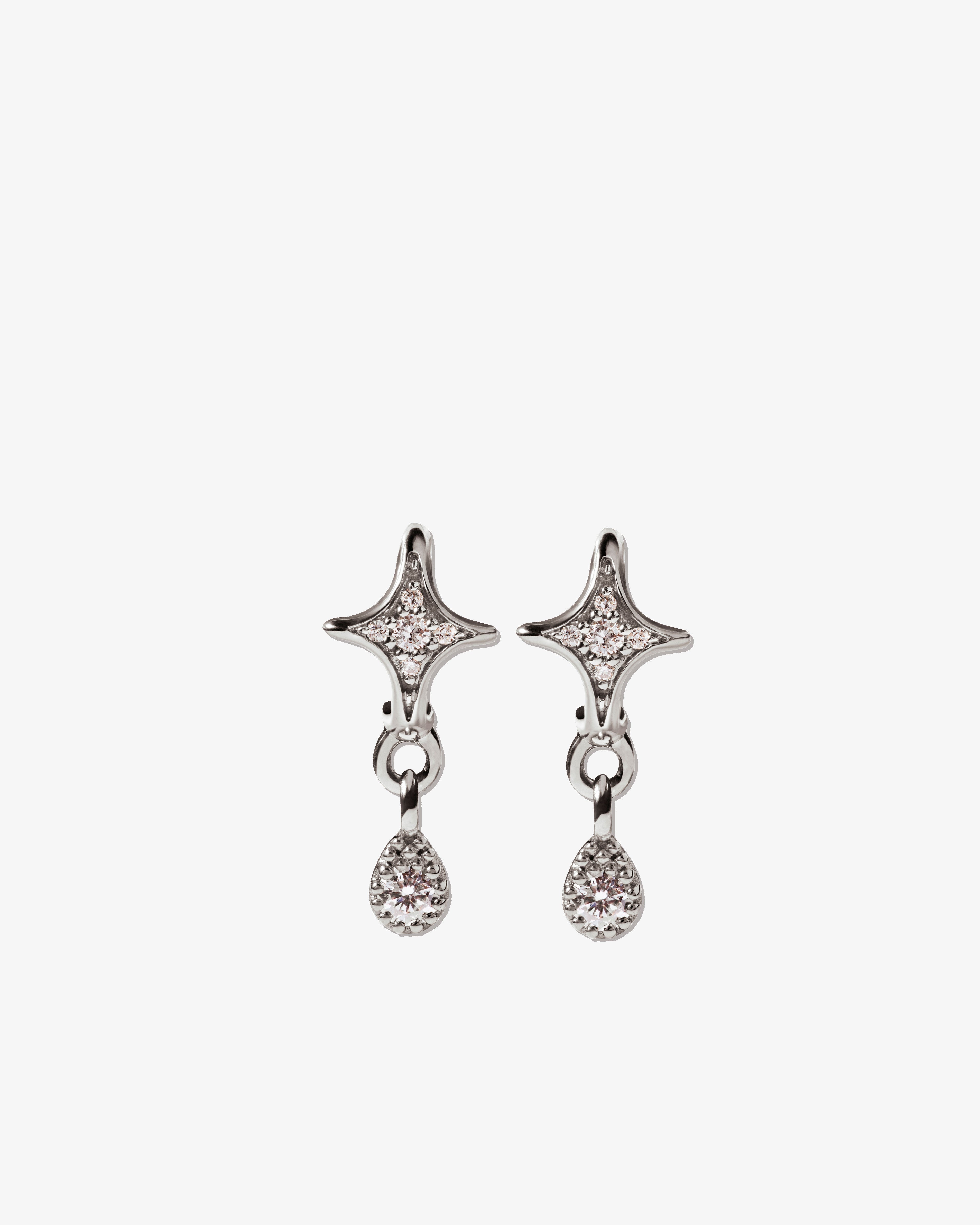 Luna Diamond Mini Drop Hoops